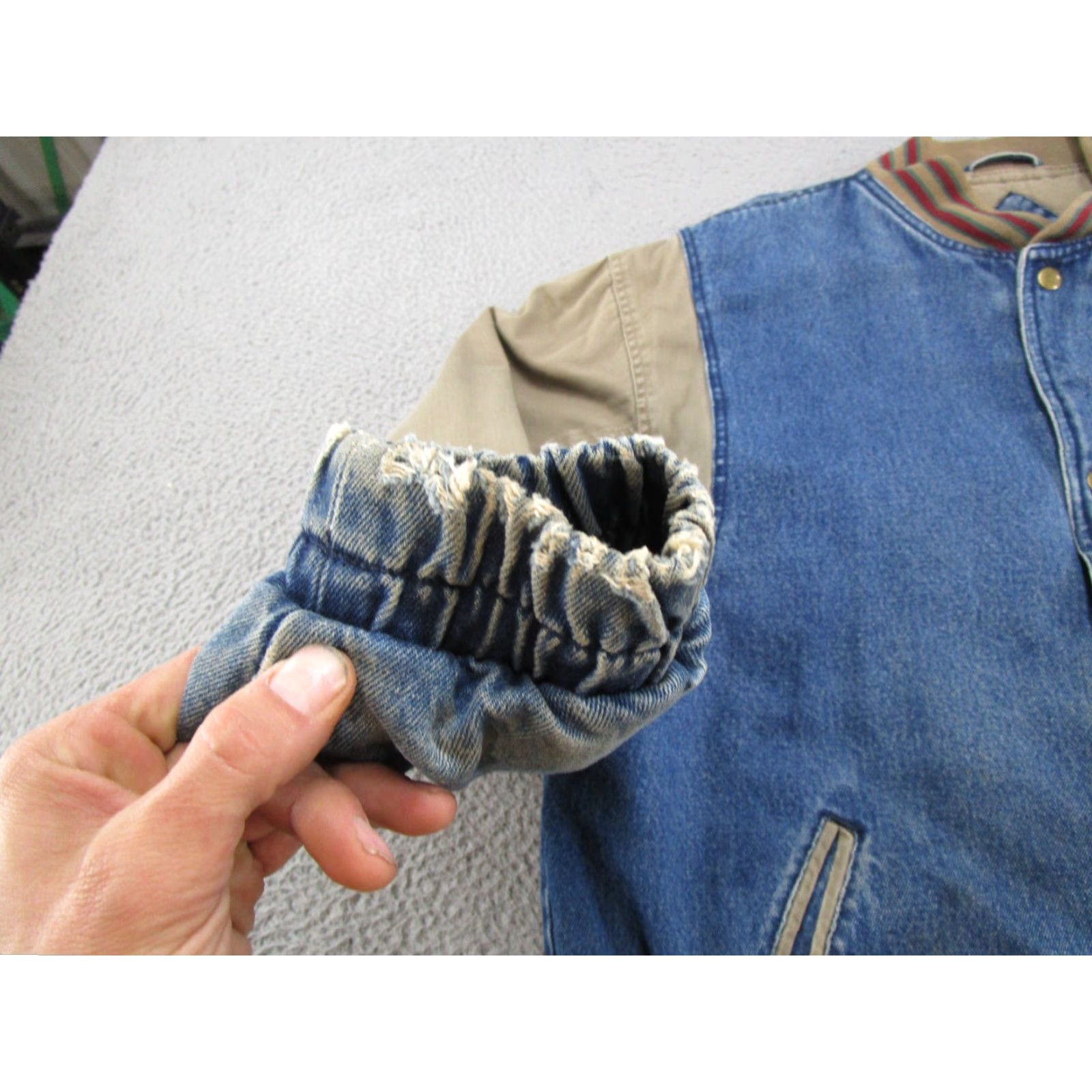 Rails VINTAGE Yukon Trail Denim Bomber Jacket L Men Blue 90s Adventure Outerwear Shirt? Size US L / EU 52-54 / 3 - 6 Thumbnail