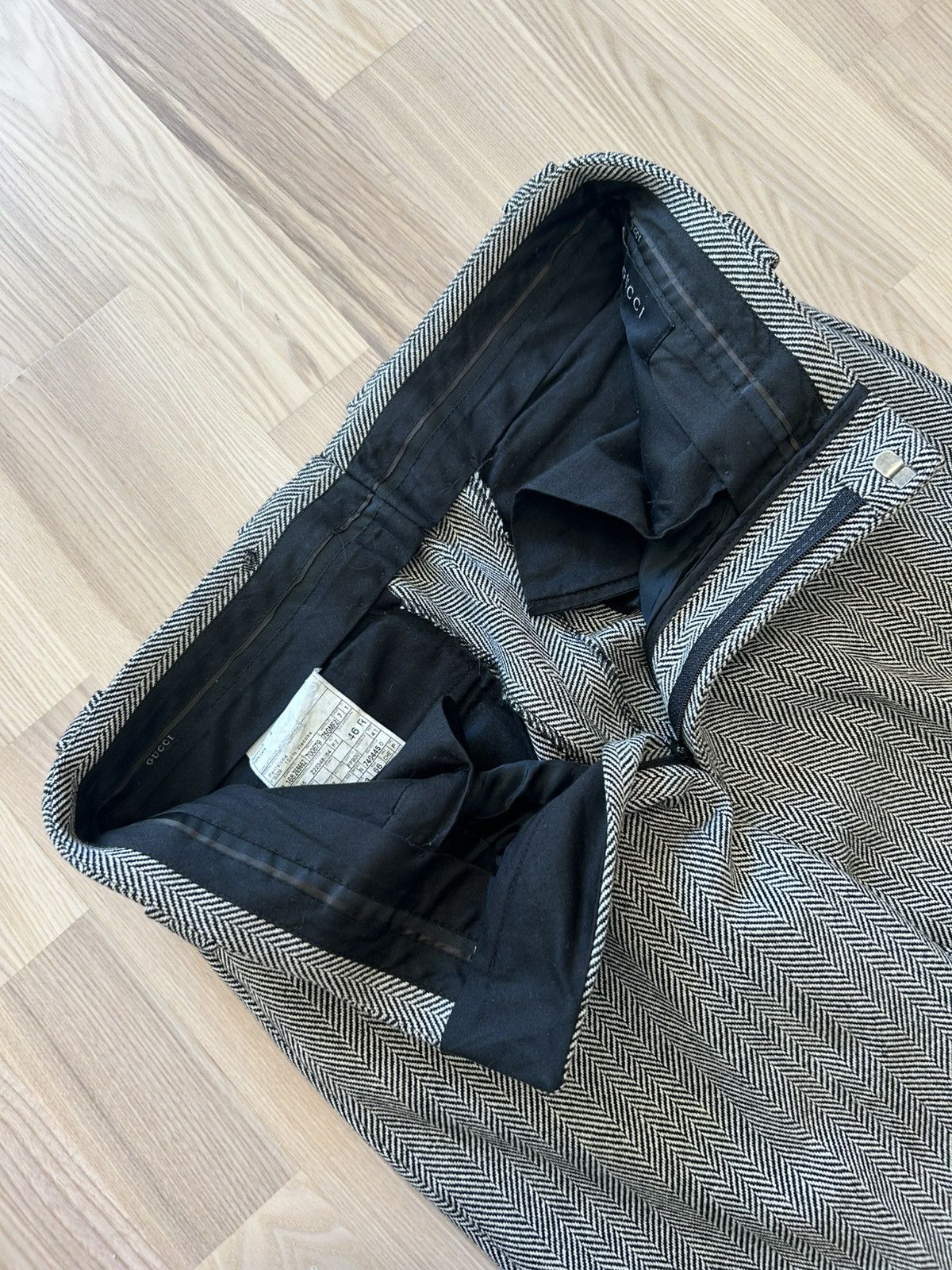 Gucci Gucci Tom Ford Era Herringbone Wool Pleated Trousers Archive Size US 30 / EU 46 - 4 Thumbnail