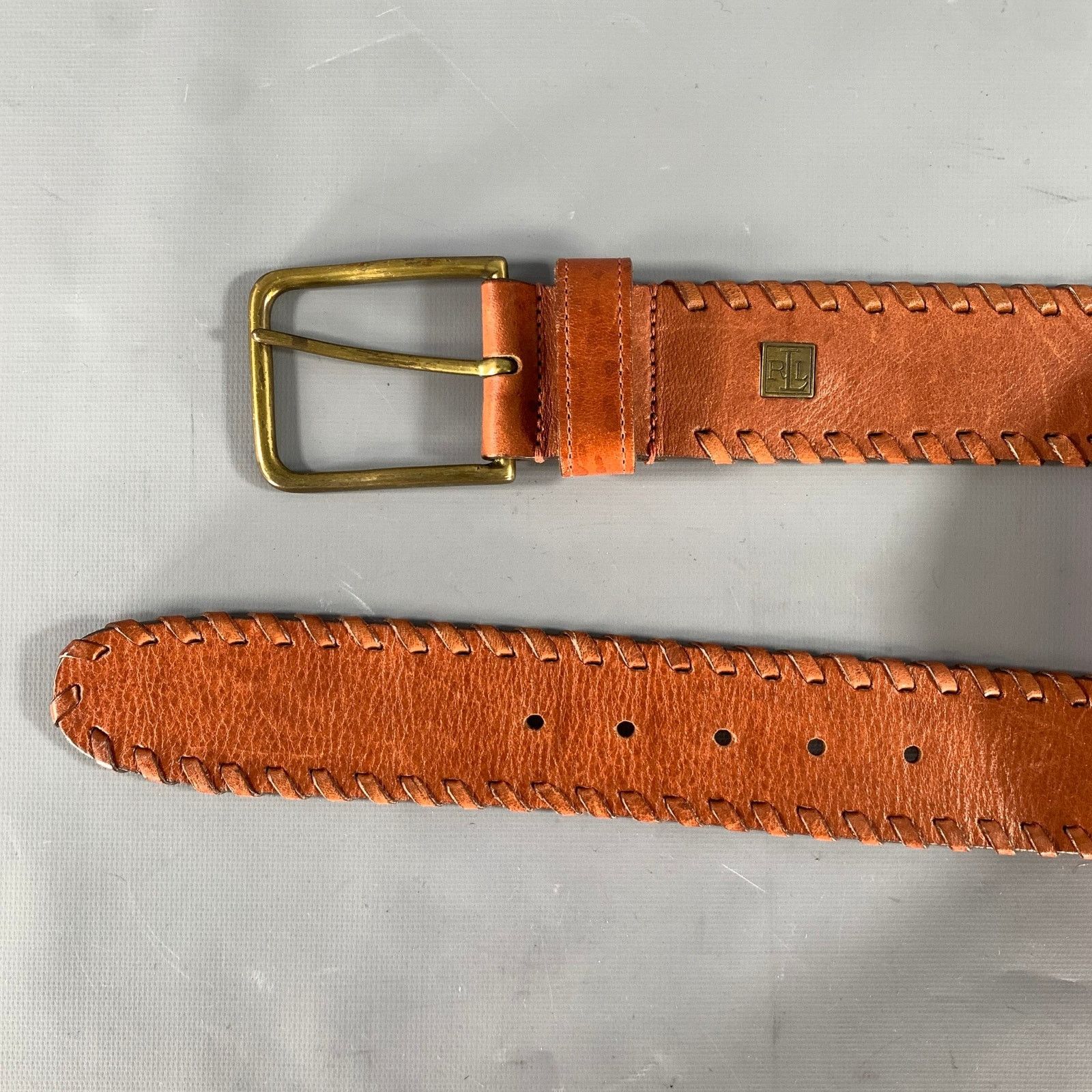 Ralph Lauren LAUREN by RALPH LAUREN Size S Tan Woven Leather Belt Size 32 - 7 Thumbnail