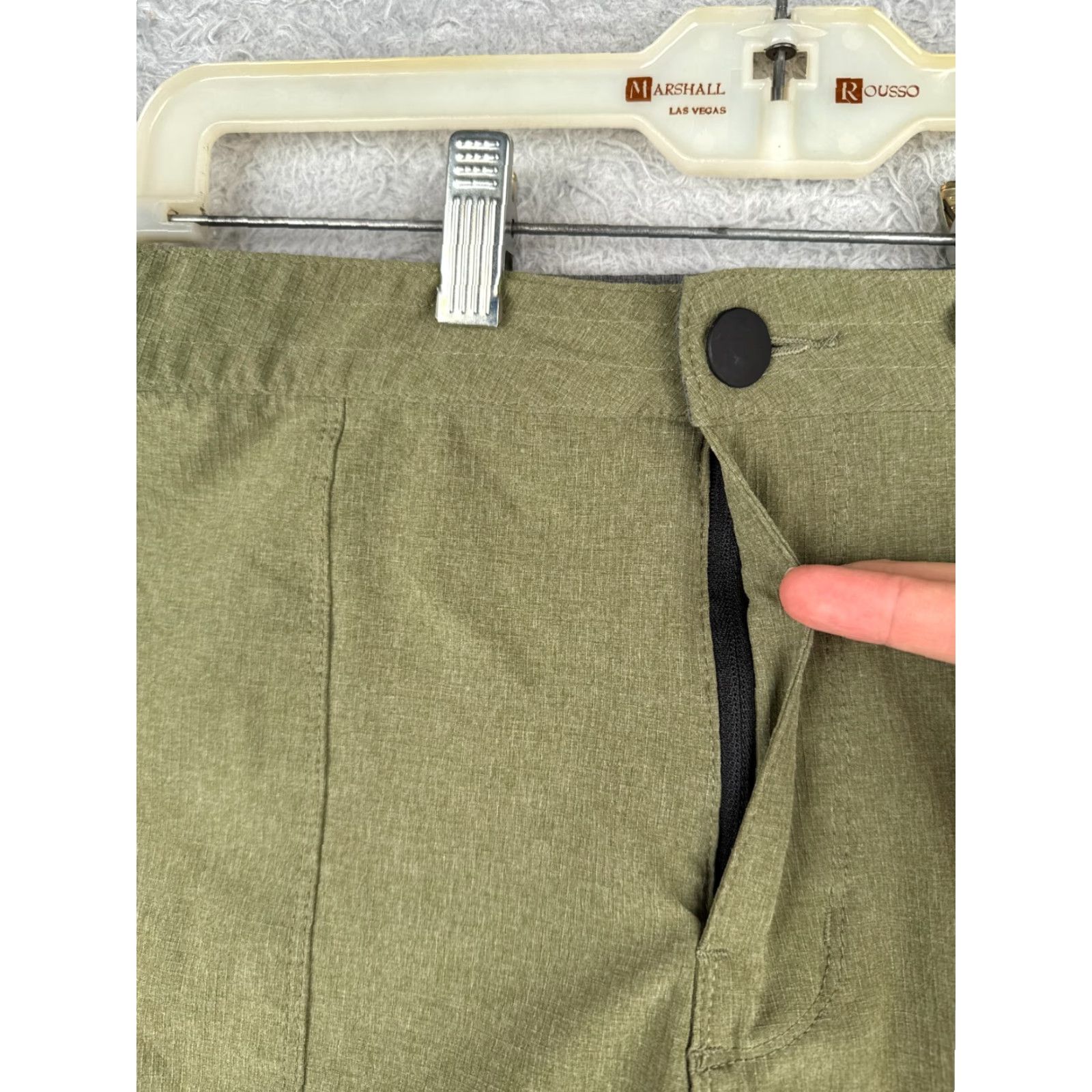 Hurley Hurley Mens Shorts 36 Green Phantom Chino Rip-Stop Polyester Blend 38x7 Casual Pocket Logo Size US 36 / EU 52 - 6 Thumbnail