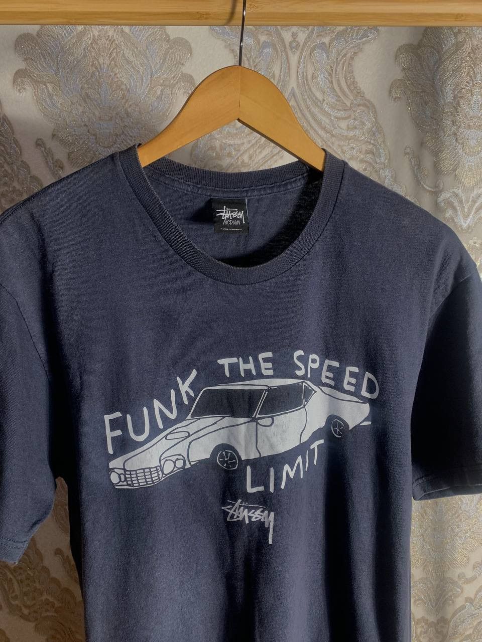 Vintage VERY RARE STUSSY FUNK THE SPEED LIMIT T-SHIRT NASCAR Y2K