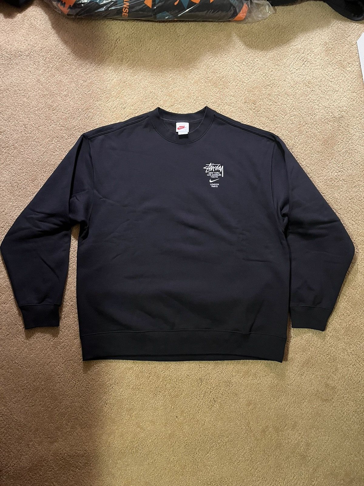 Nike STUSSY x NIKE NRG ZR CREW FLEECE 'BLACK' | Grailed