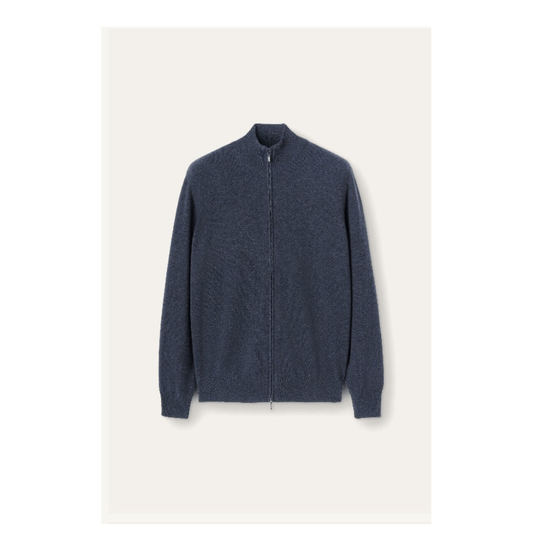 Loro Piana o1srvl11e1224 Baby Cashmere Bomber Jacket in Blue Size US S / EU 44-46 / 1 - 1 Thumbnail