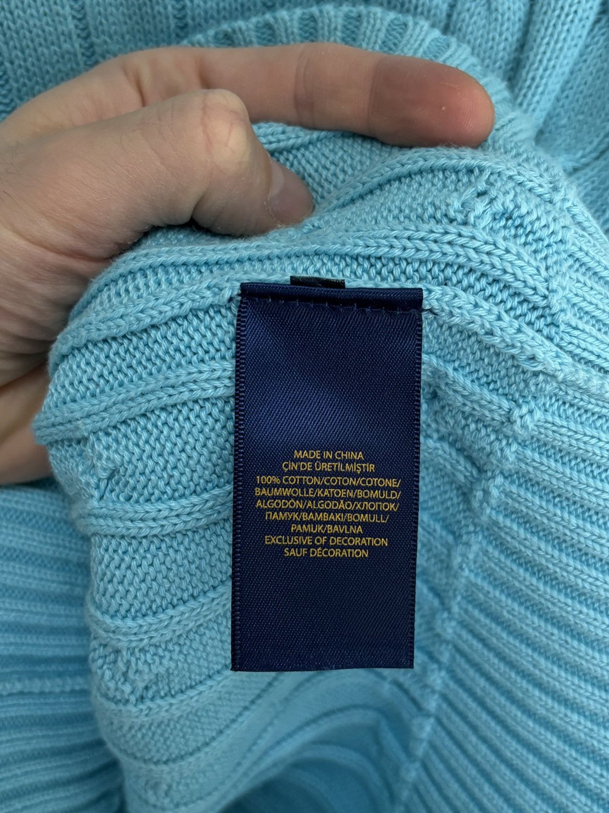 Polo Ralph Lauren Polo Ralph Lauren Cable Knit Baby Blue Sweater Vintage Size S / US 4 / IT 40 - 8 Thumbnail