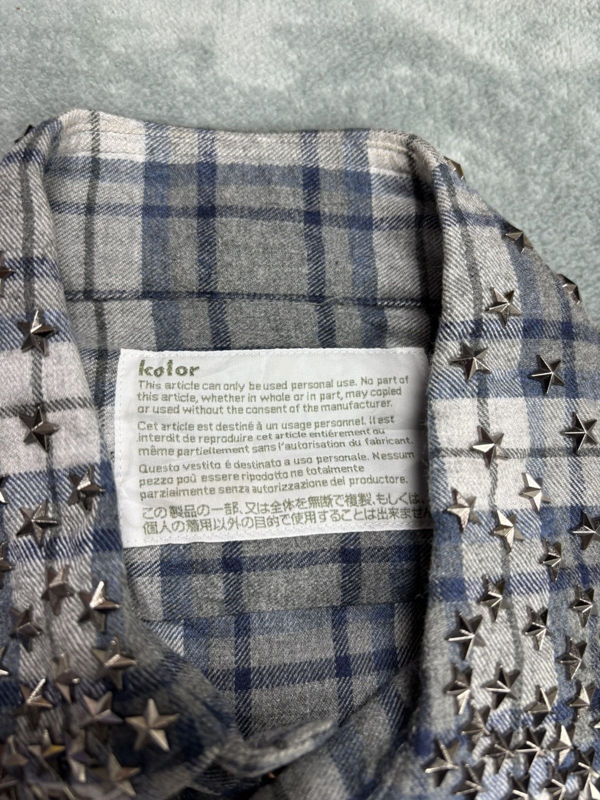 Japanese Brand × Kolor Kolor Stud Flanel Button Shirt Size US M / EU 48-50 / 2 - 4 Thumbnail