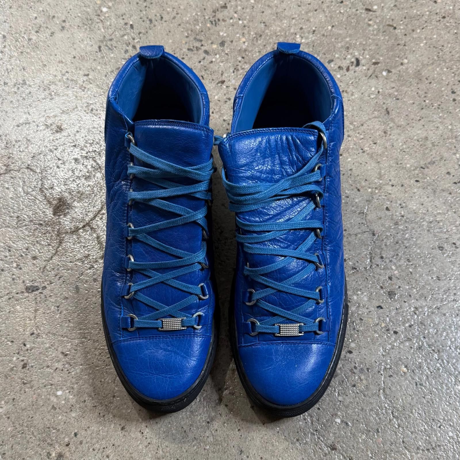 Balenciaga Balenciaga Leather Arena Sneakers (Blue) Size US 12 / EU 45 - 7 Thumbnail