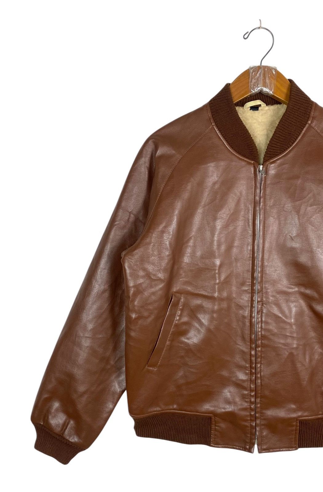 Japanese Brand Rare‼️ Vintage Japanese Brand Synthetic Leather Bomber Jacket Size US S / EU 44-46 / 1 - 2 Thumbnail