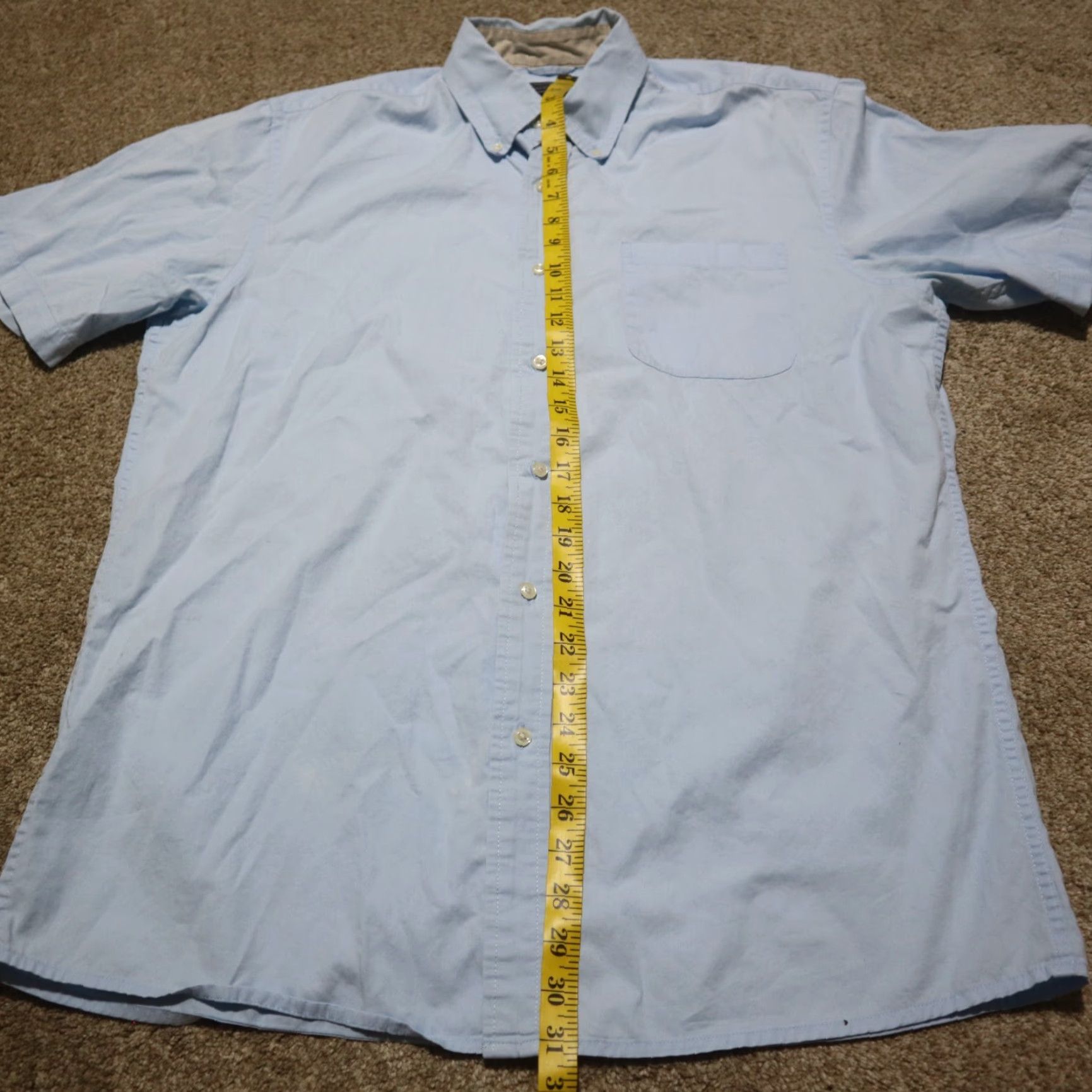 Vintage VINTAGE Saddlebred Men's Shirt Short Sleeve Button-Up Collared Cotton Light Blue Large Size US L / EU 52-54 / 3 - 6 Thumbnail