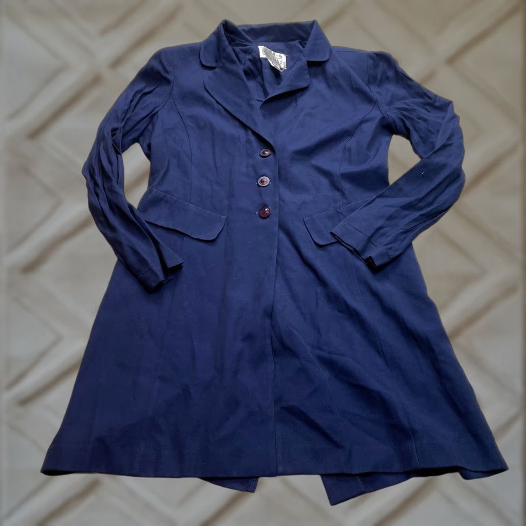 Vintage VINTAGE Dani Max Jacket Womens 10 Blue Mid Length Long Sleeve Button Up Size L / US 10 / IT 46 - 1 Thumbnail