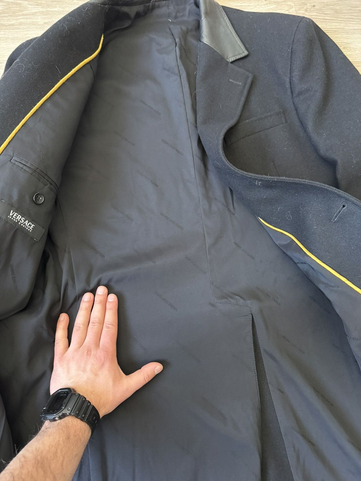 Versace Jeans Couture Versace Jeans Couture Wool Leather Coat Size US L / EU 52-54 / 3 - 10 Thumbnail