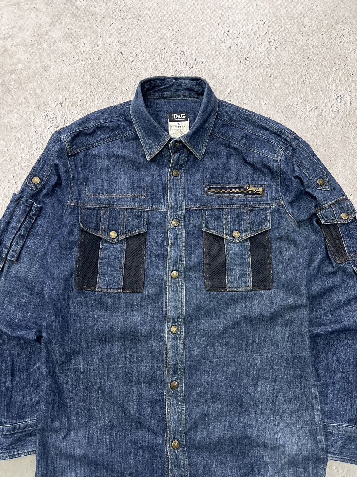 Dolce & Gabbana × Vintage Dolce & Gabbana Shirt denim with pockets Sleeve Shirt Size US L / EU 52-54 / 3 - 3 Thumbnail