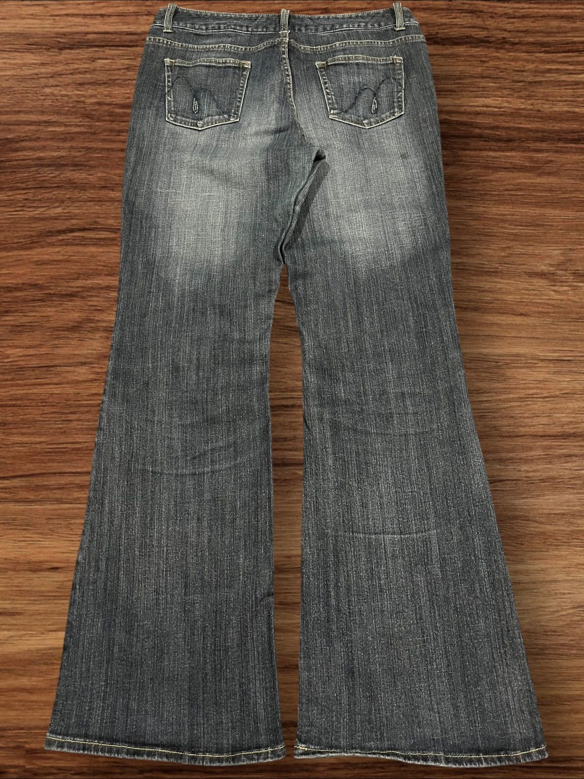 Japanese Brand Vintage Japanese Brand Blue Washed Distressed Flare Jeans Size 33" - 2 Thumbnail