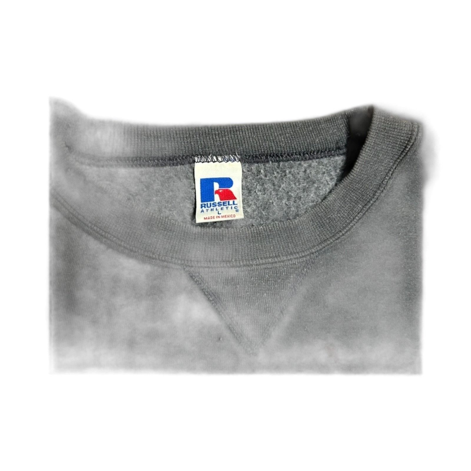 Russell Athletic Russell Athletic Made In USA Gray Blank Vintage 1990s Crewne Size US L / EU 52-54 / 3 - 3 Thumbnail