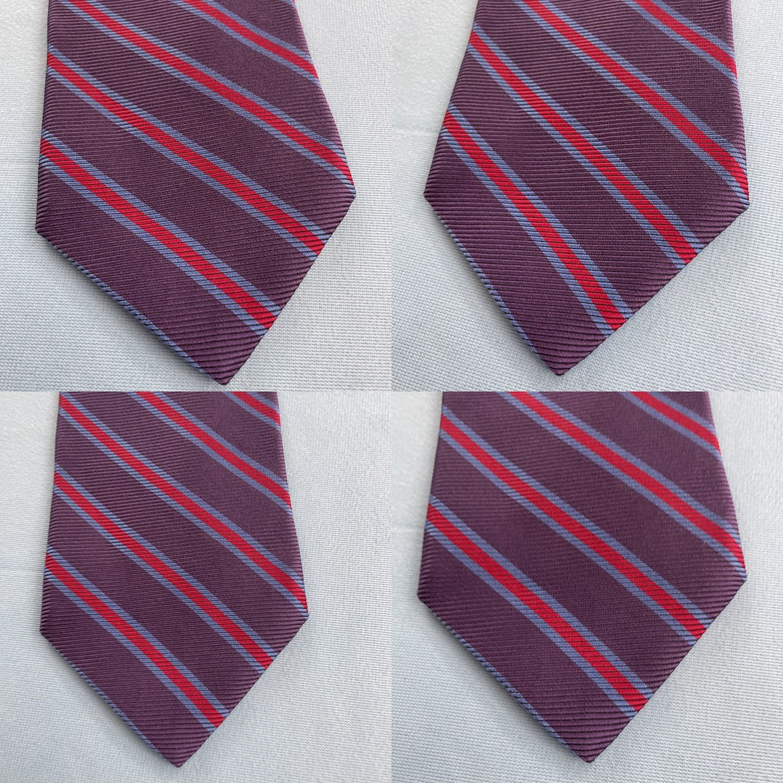 Brooks Brothers VINTAGE Brooks Brothers Makers Silk Tie Stripe Purple Blue Red Repp NeckTie 4x57 Handmade USA 100% Silk Woven Tie Capsule Wide Necktie Mens Size ONE SIZE - 8 Thumbnail