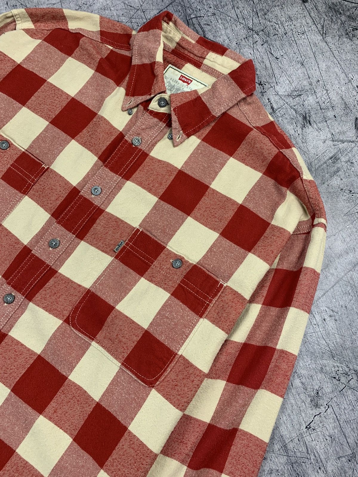 Flannel Vintage Levi's Plaid Shirt Button Up Western Style Y2K USA Size US XL / EU 56 / 4 - 4 Thumbnail