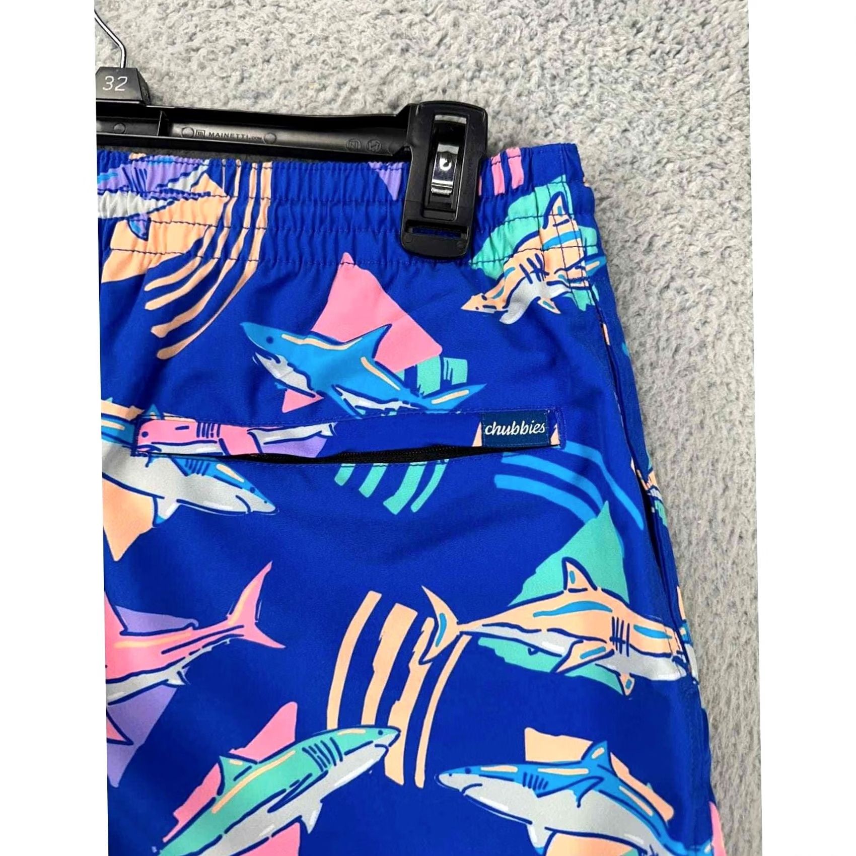 Chubbies Chubbies Swim Trunks Men Medium Blue The Daddy Shark Lined Board Shorts NEW A10 Size US 31 - 5 Thumbnail