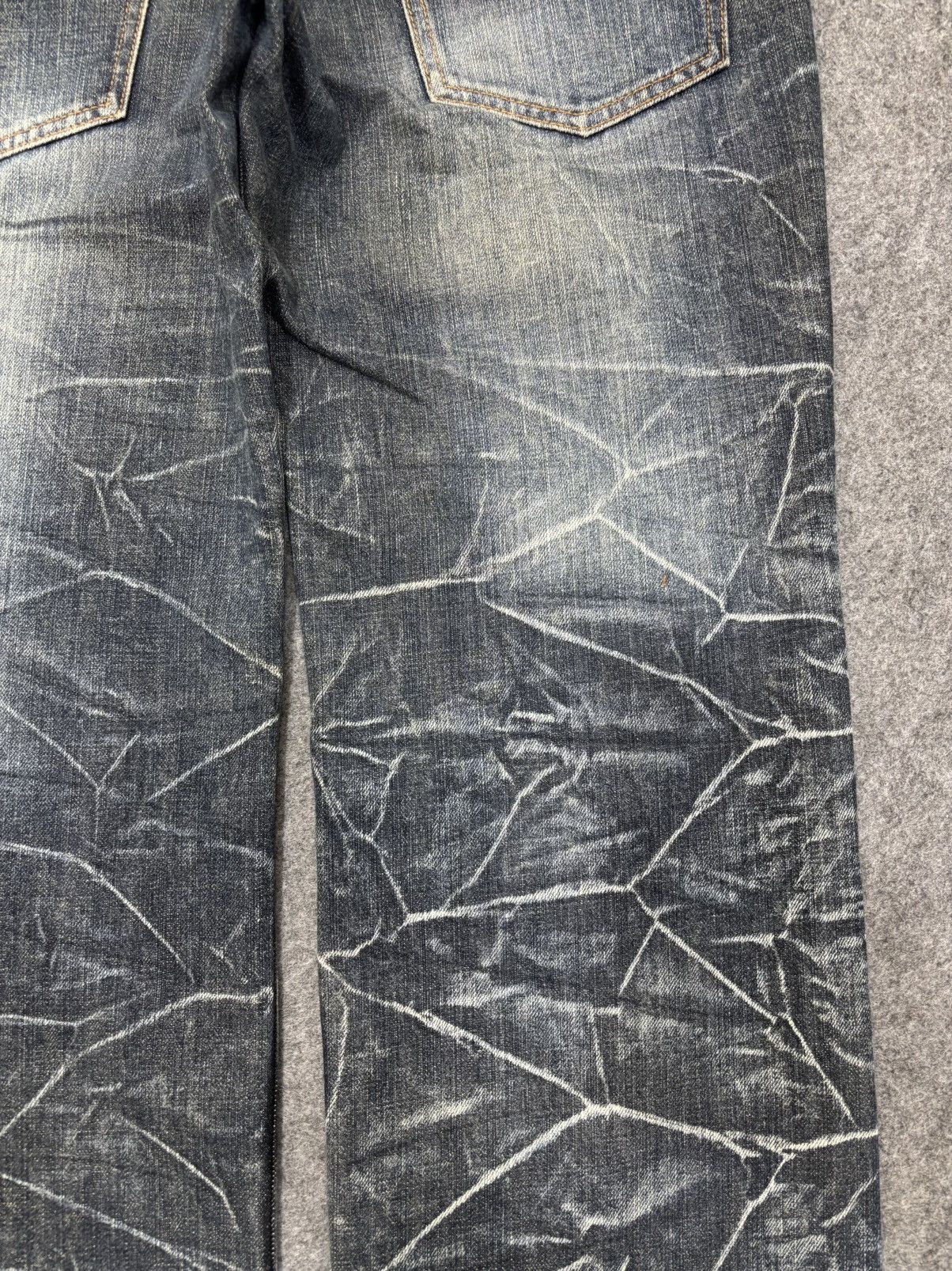 Japanese Brand 💥Double Waist💥Insane Nylaus Folding Fades Style Denim F657 Size US 33 - 13 Thumbnail