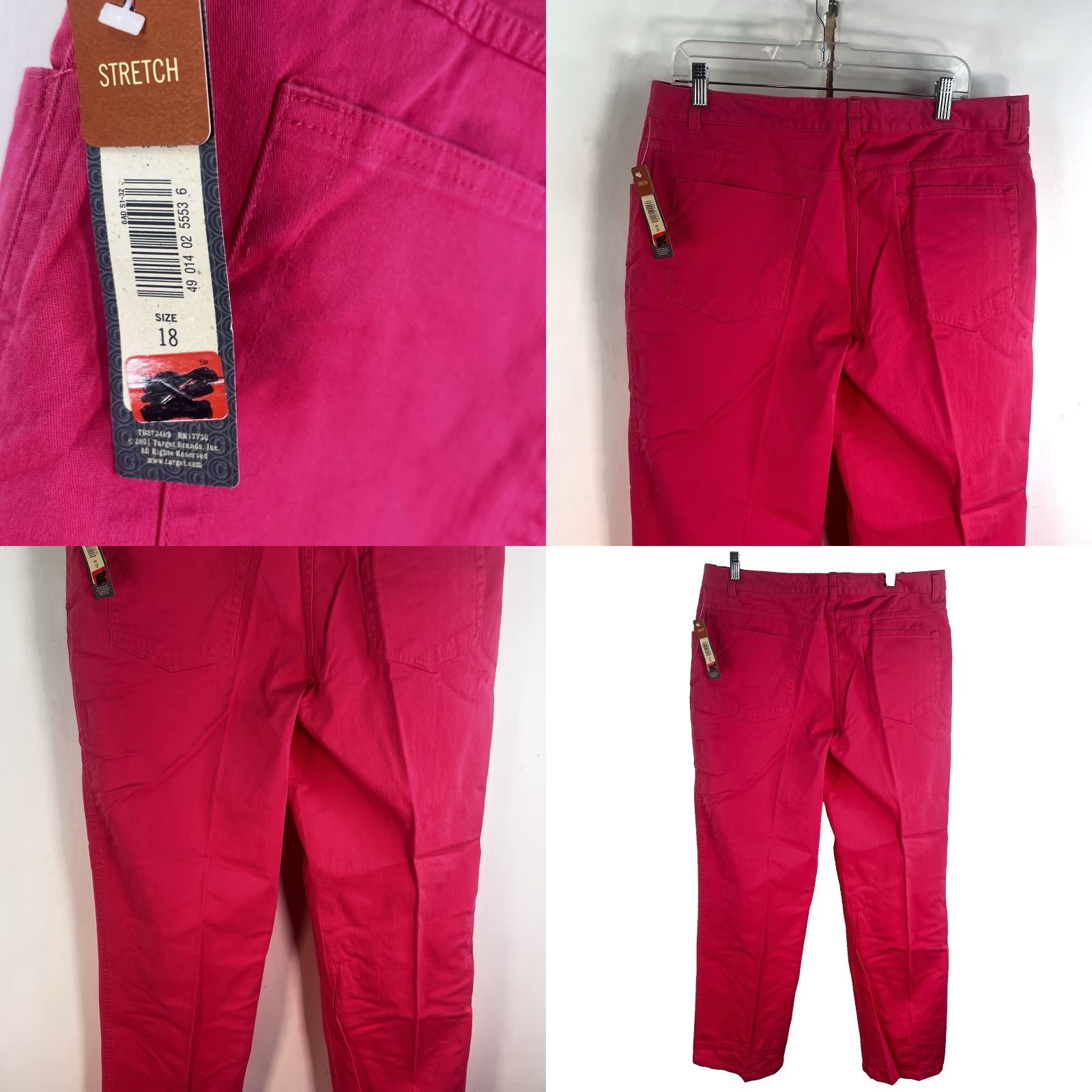 Cherokee VINTAGE Cherokee Jeans Womens 18 Pink 36X31 Straight Stretch 5-Pocket Logo Zipper Button VTG Y2K Denim Shapewear? Size 40" / US 18 - 8 Thumbnail