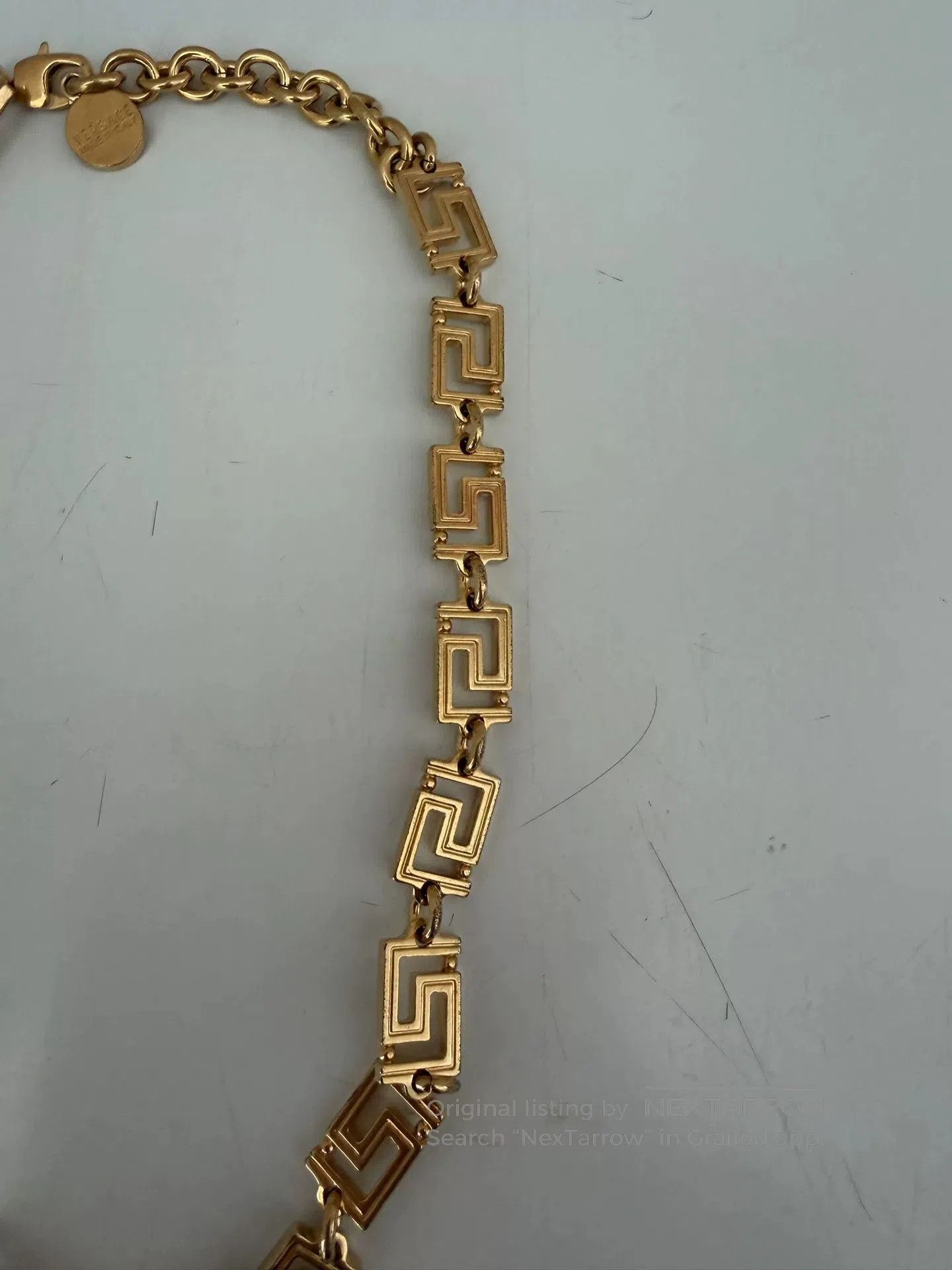 Versace Versace Gold Medusa Greek Key Necklace. Size ONE SIZE - 5 Thumbnail