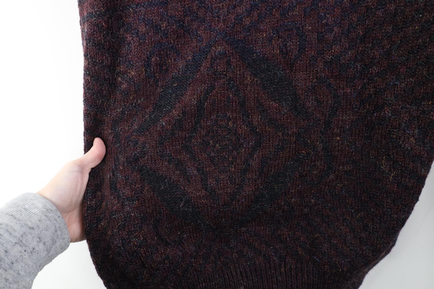 Vintage Vintage 90s Streetwear Geometric Ribbed Crewneck Sweater Size US XL / EU 56 / 4 - 4 Thumbnail