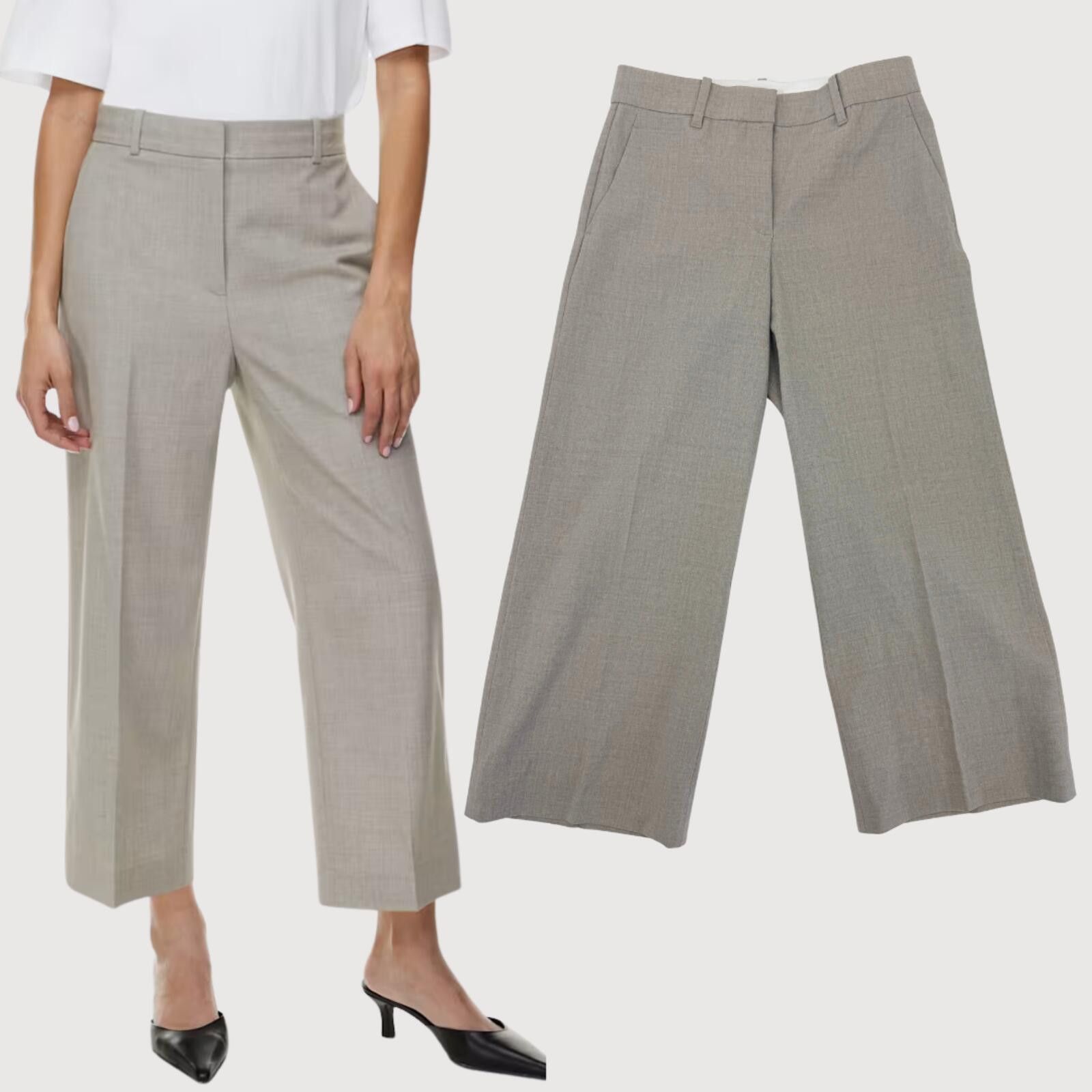 Other Aritzia Babaton Agency Cropped Wool Pant Taupe Size 2 Size 26" / US 2 / IT 38 - 1 Thumbnail