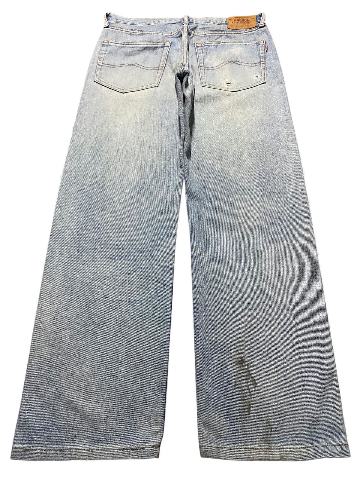 Japanese Brand Vtg Bobson Chessking Light Fade Wash Distressed Loose Jeans Size US 33 - 2 Thumbnail