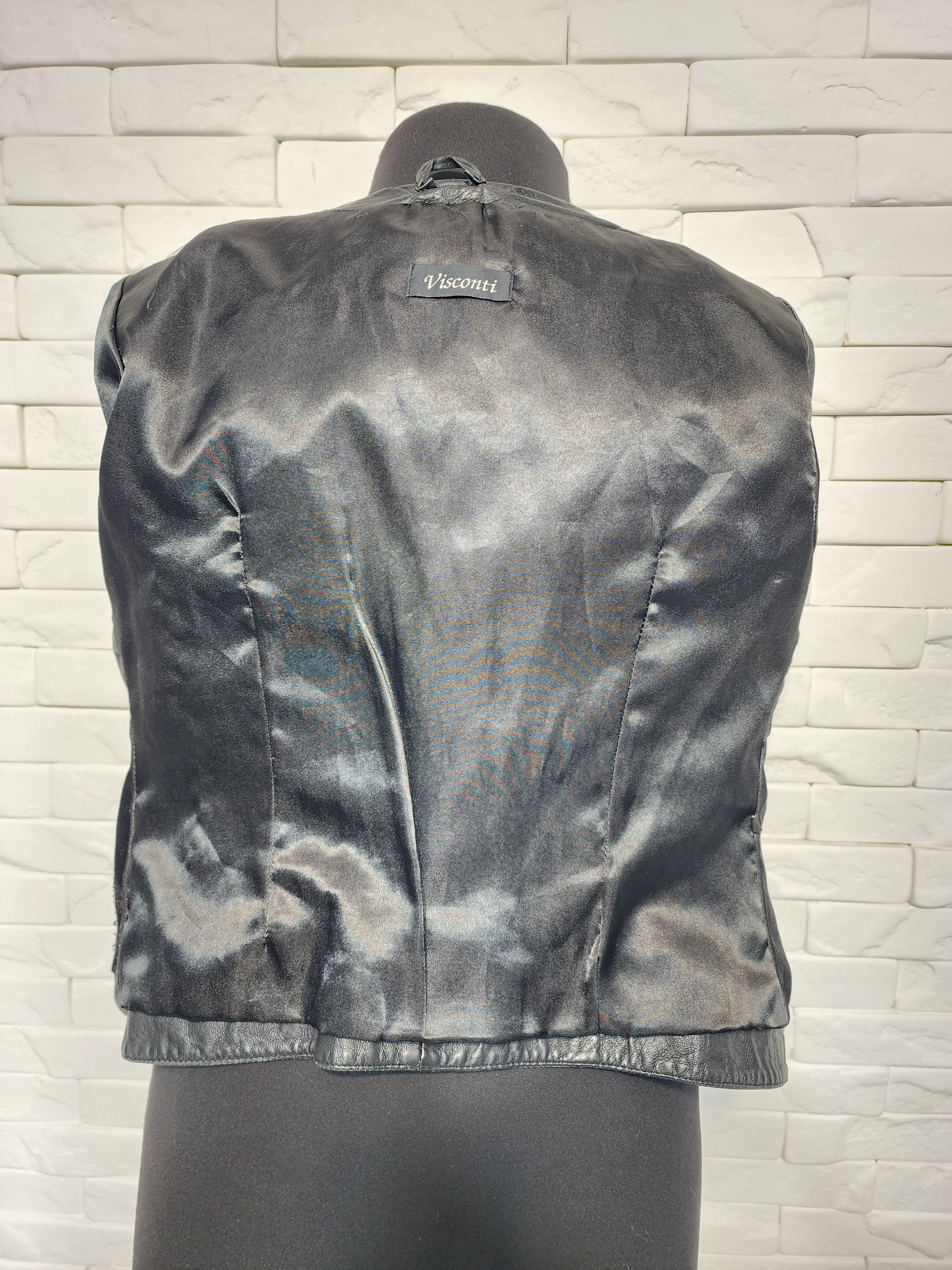 Designer Black Genuine Leather Jacket Size M / US 6-8 / IT 42-44 - 7 Thumbnail