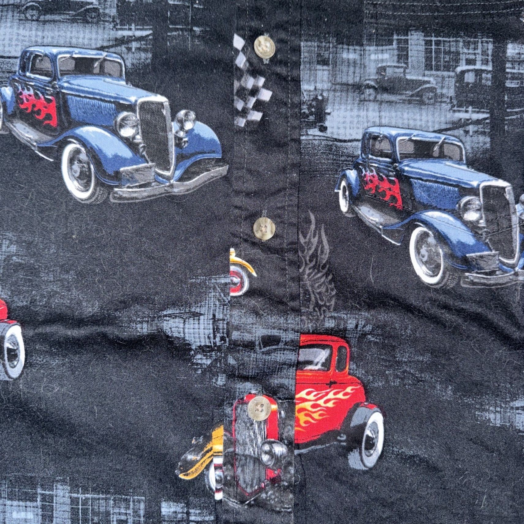 Vintage VINTAGE RedHead Button-Up Short Sleeve Red Hawaii Shirt Hot Rods And Flames Mens L Red Head Hawaii Shirt Size US L / EU 52-54 / 3 - 2 Thumbnail
