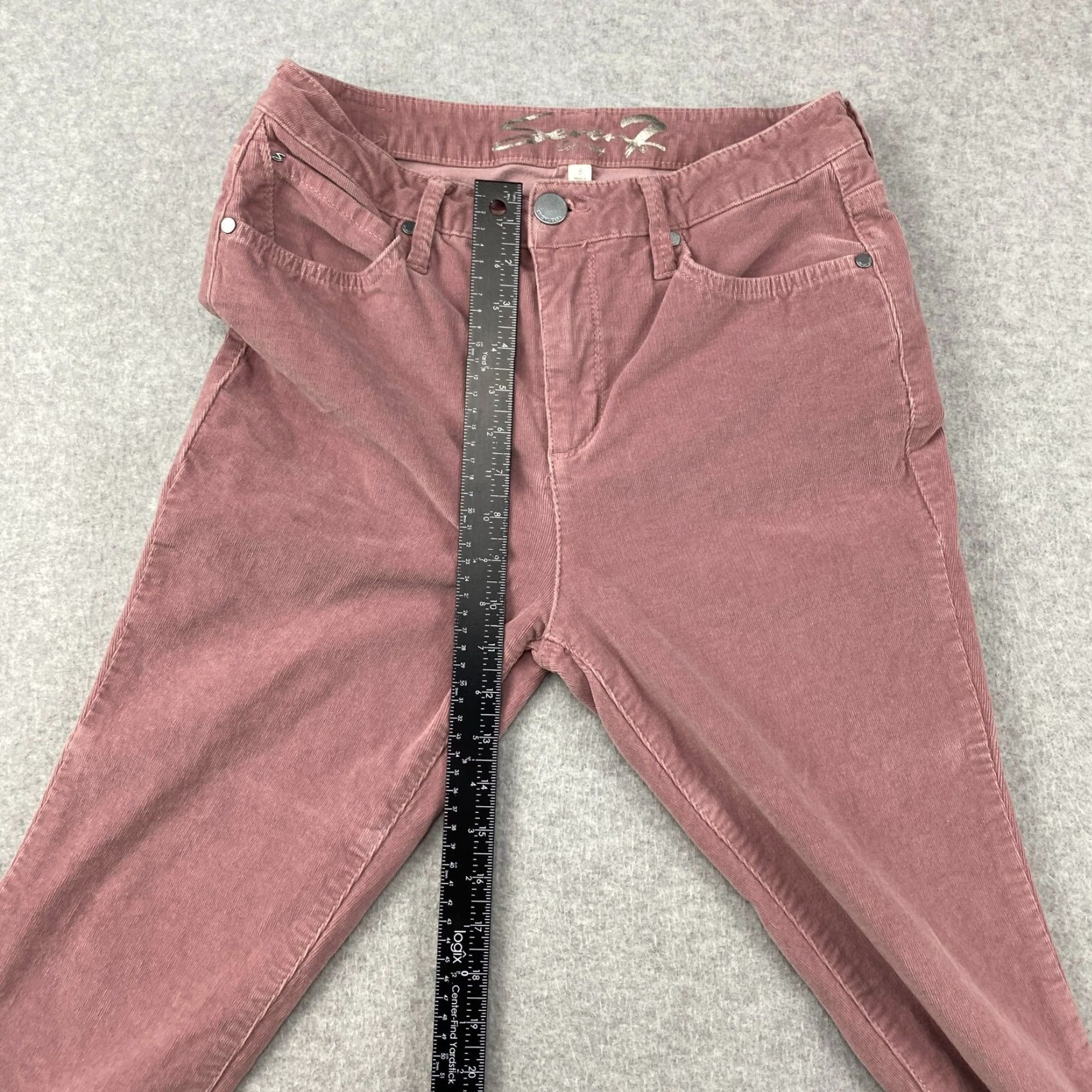 Vintage VINTAGE Seven7 Corduroy Pants Womens 8 Pink Ultra High Rise Skinny Stretch Pockets Size 30" / US 8 / IT 44 - 4 Thumbnail