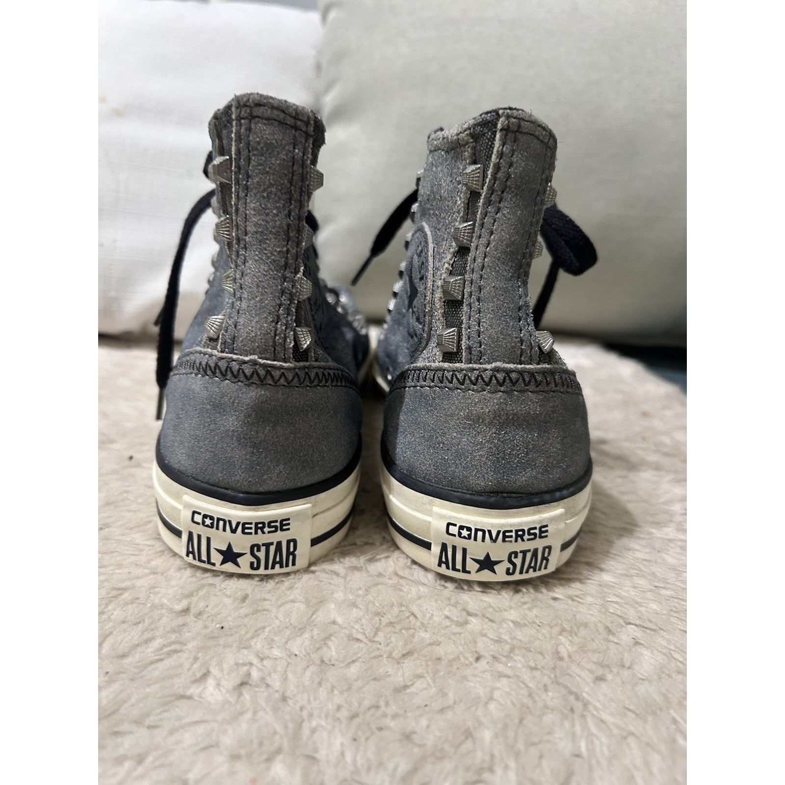 Converse Converse Womens High Top Studded Suede Denim Sneakers Size 7 Size US 7 / IT 37 - 4 Thumbnail