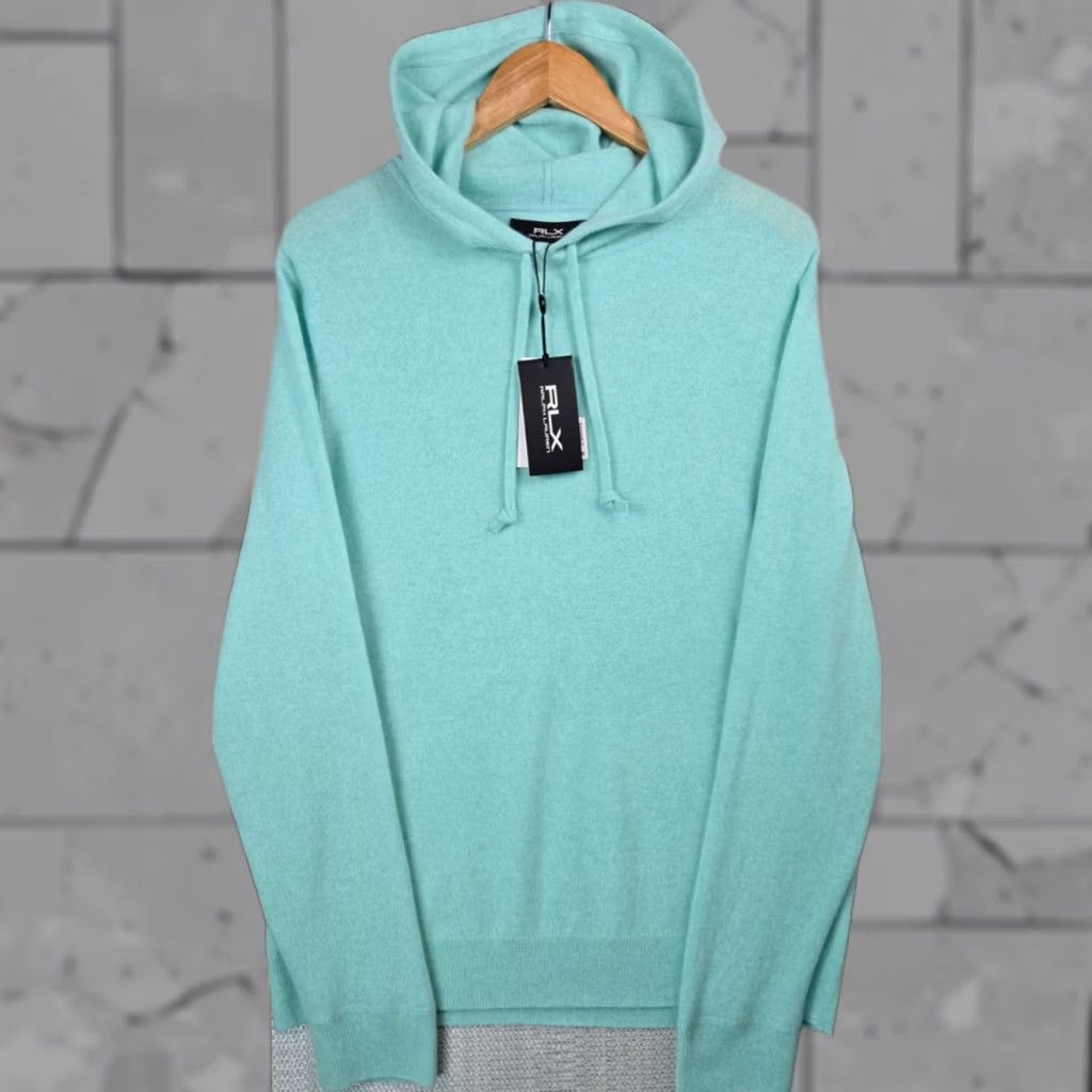Polo Ralph Lauren VINTAGE RLX POLO RALPH LAUREN New 48 Mens XL 100% Cashmere Sweater Hoodie Sea Foam Size US XL / EU 56 / 4 - 1 Thumbnail