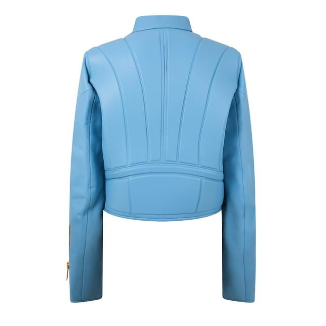 Bottega Veneta Bottega Veneta Biker Moto High Neck Jacket in Blue Size M / US 6-8 / IT 42-44 - 2 Thumbnail