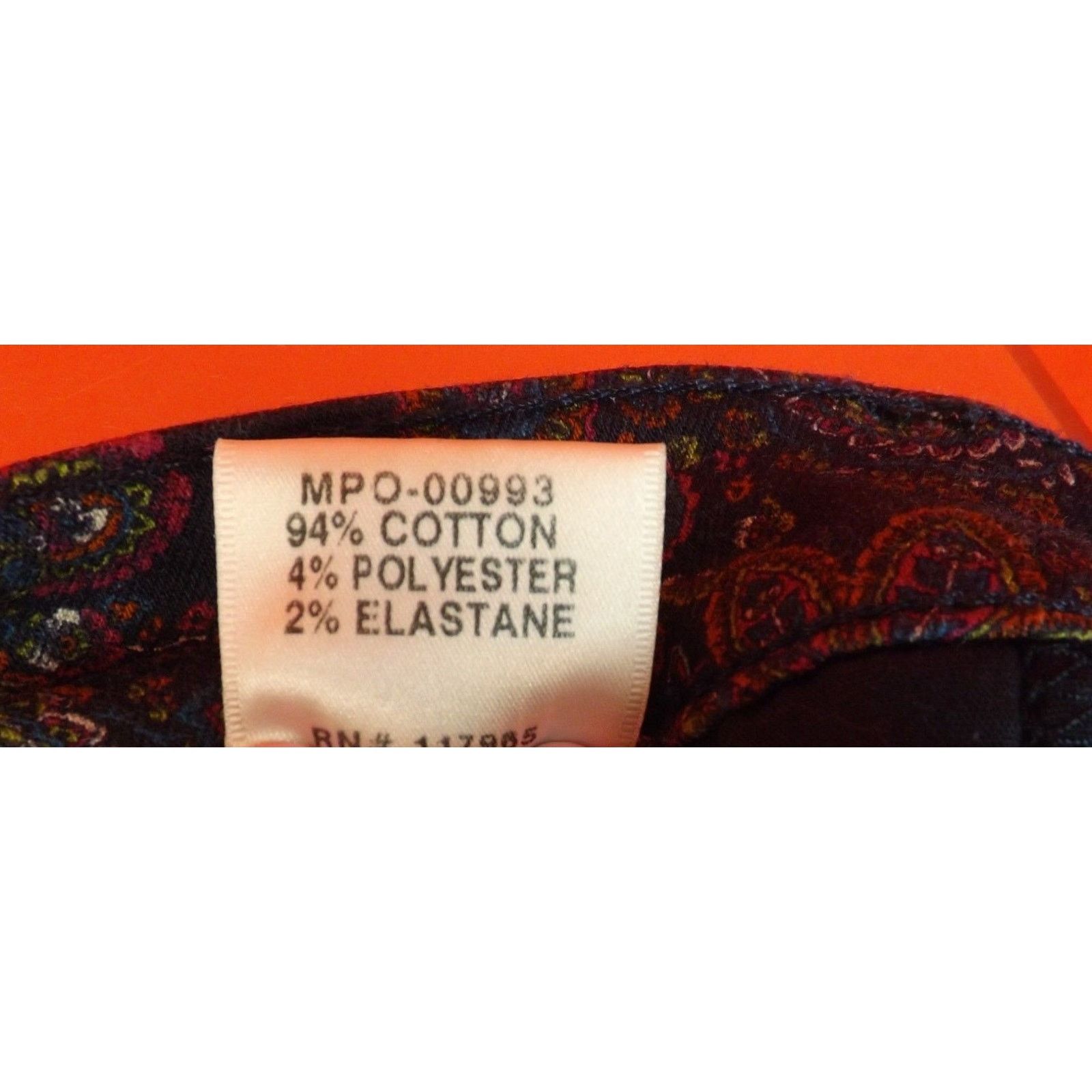 J Brand J BRAND MULTI COLOR ECLIPSE PAISLEY SKINNY MID RISE JEANS 28 Size 28" / US 6 / IT 42 - 11 Thumbnail