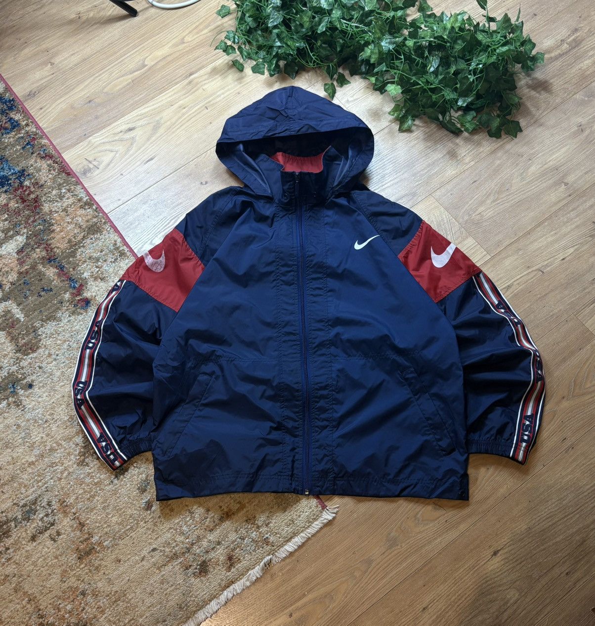 Nike 90s Nike Vintage USA Track Nylon Lampas Jacket Drill Y2K Size US M / EU 48-50 / 2 - 2 Thumbnail