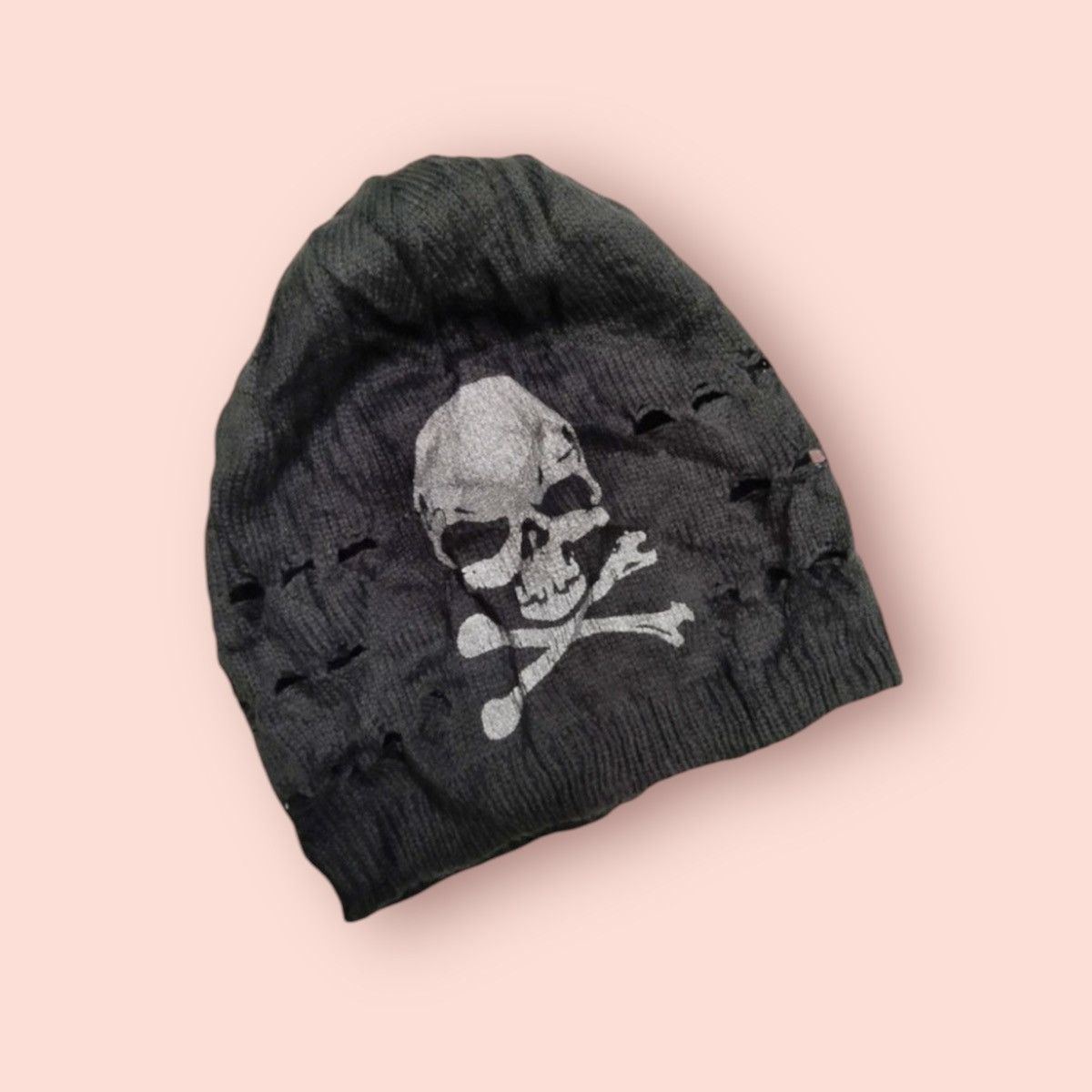 Other SKULL PUNK BONDAGE REVERSIBLE STRIPED DISTRESSED BEANIE Size ONE SIZE - 9 Thumbnail