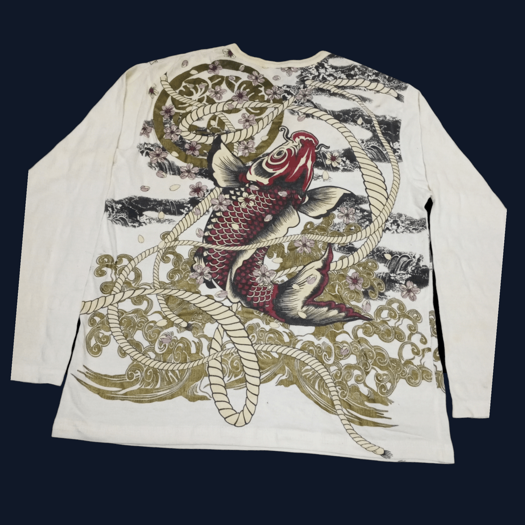 Japanese Brand SUKAJAN FISH KOII FULLPRINT NICE Size US XL / EU 56 / 4 - 2 Thumbnail
