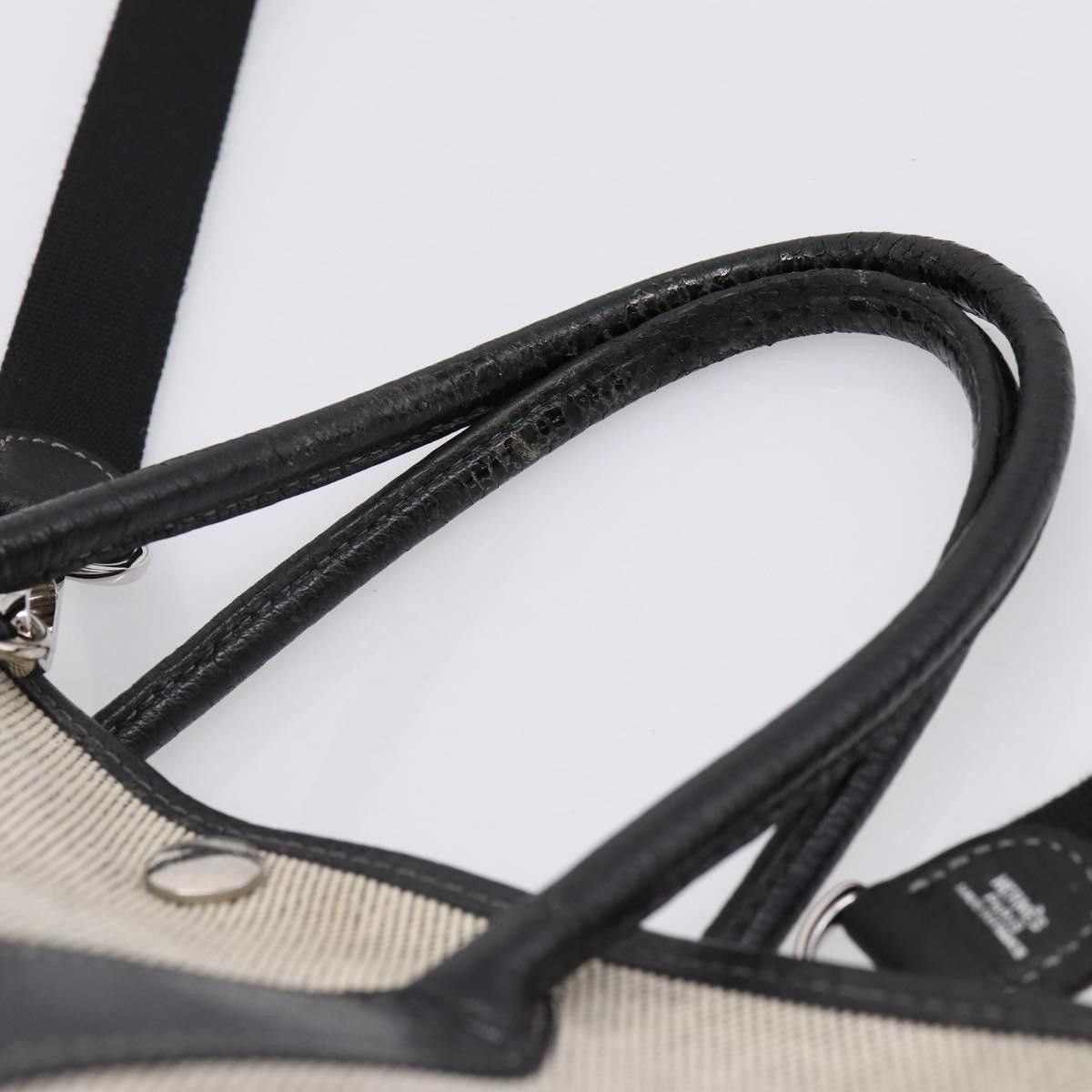 Hermes HERMES Garden Party PM Hand Bag Canvas 2way Gray Silver Auth Size ONE SIZE - 14 Thumbnail
