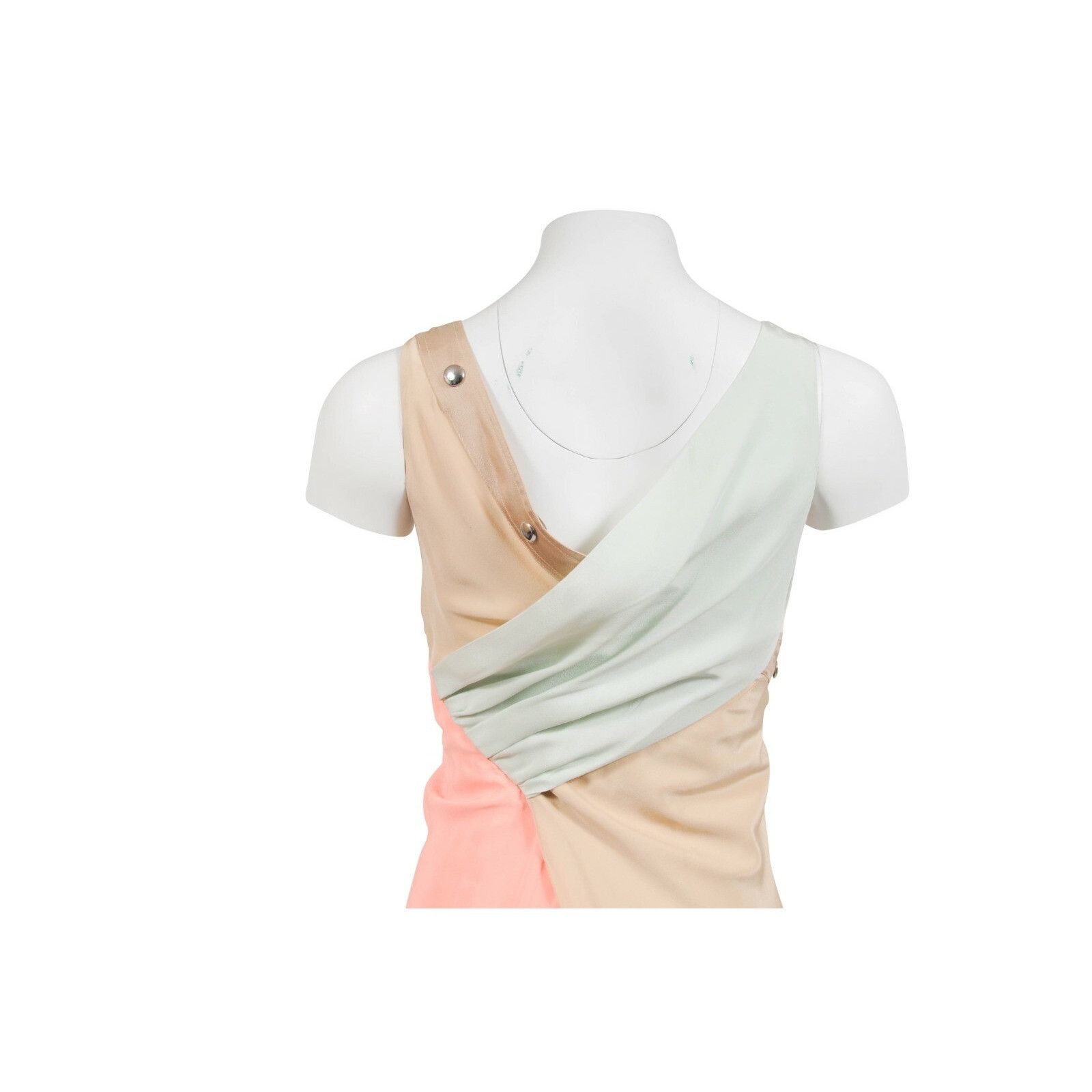 Sies Marjan Asymmetric Runway Dress Orange Green Tan Size S / US 4 / IT 40 - 9 Thumbnail