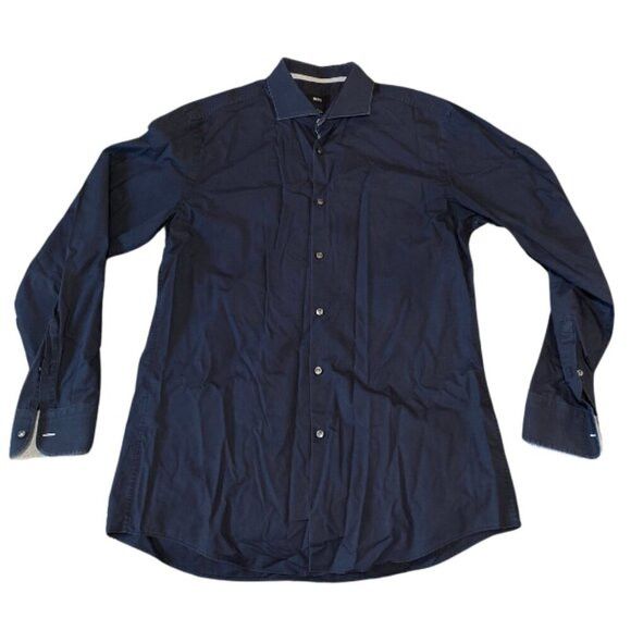 Hugo Boss Hugo Boss Men's Slim-Fit Jersey Stretch-Cotton Dress Shirt Size US S / EU 44-46 / 1 - 1 Thumbnail