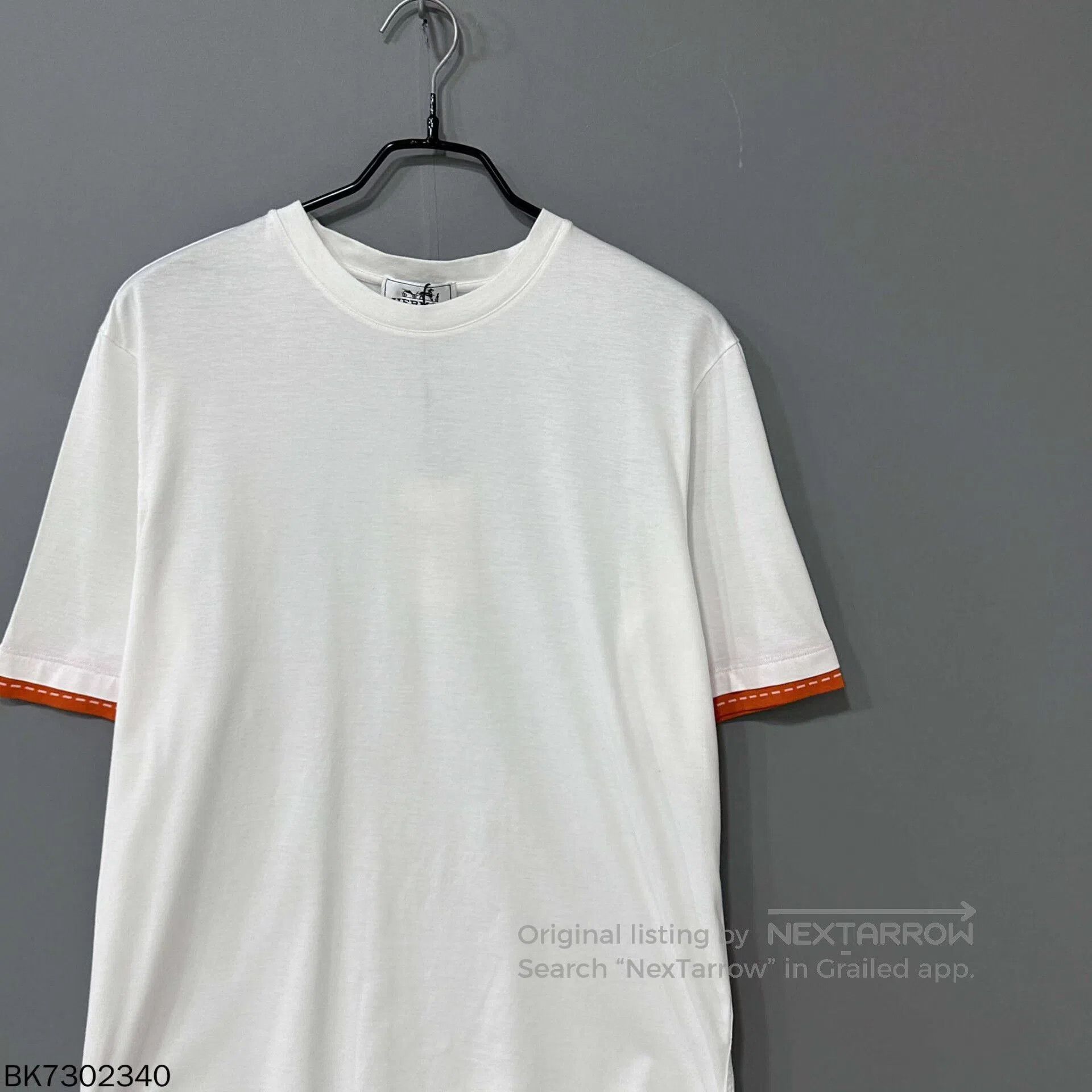 Hermes hermes white short sleeve t-shirt with orange trim. Size US S / EU 44-46 / 1 - 3 Thumbnail