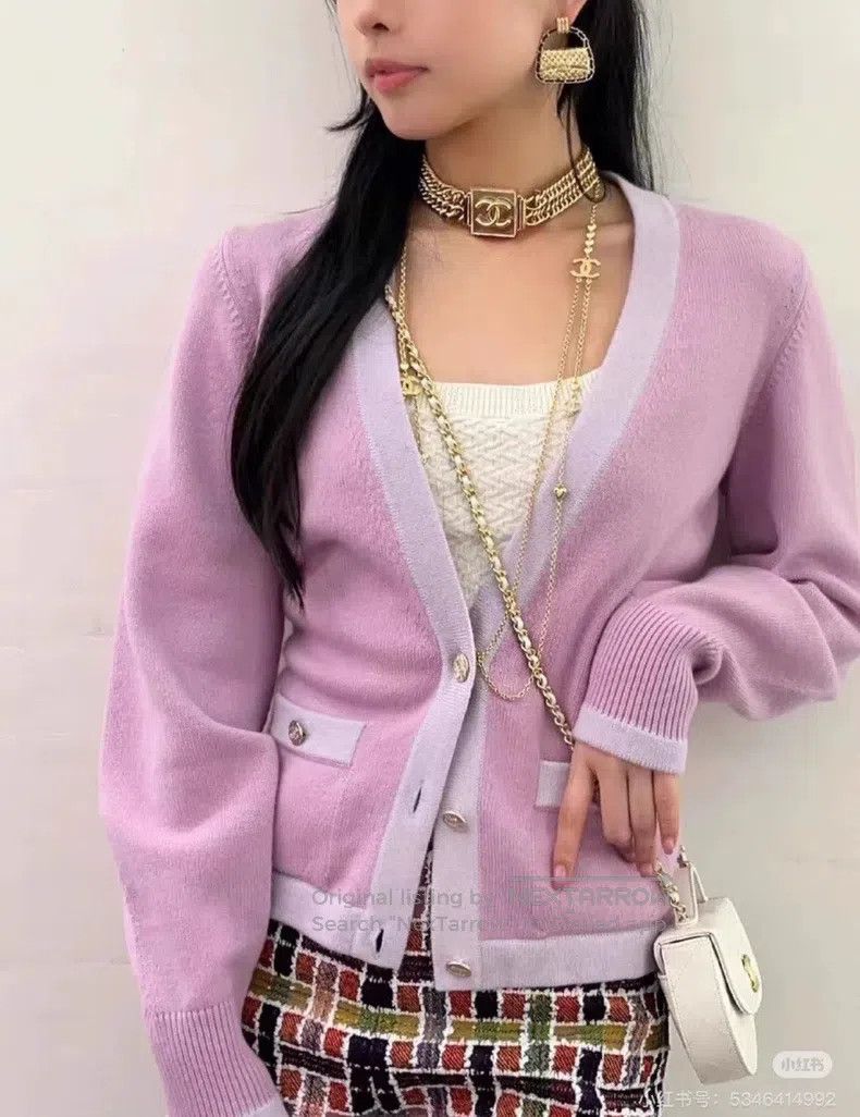 Chanel Chanel 23S taro purple cardigan coat Size XXS / US 00 / IT 34 - 7 Thumbnail