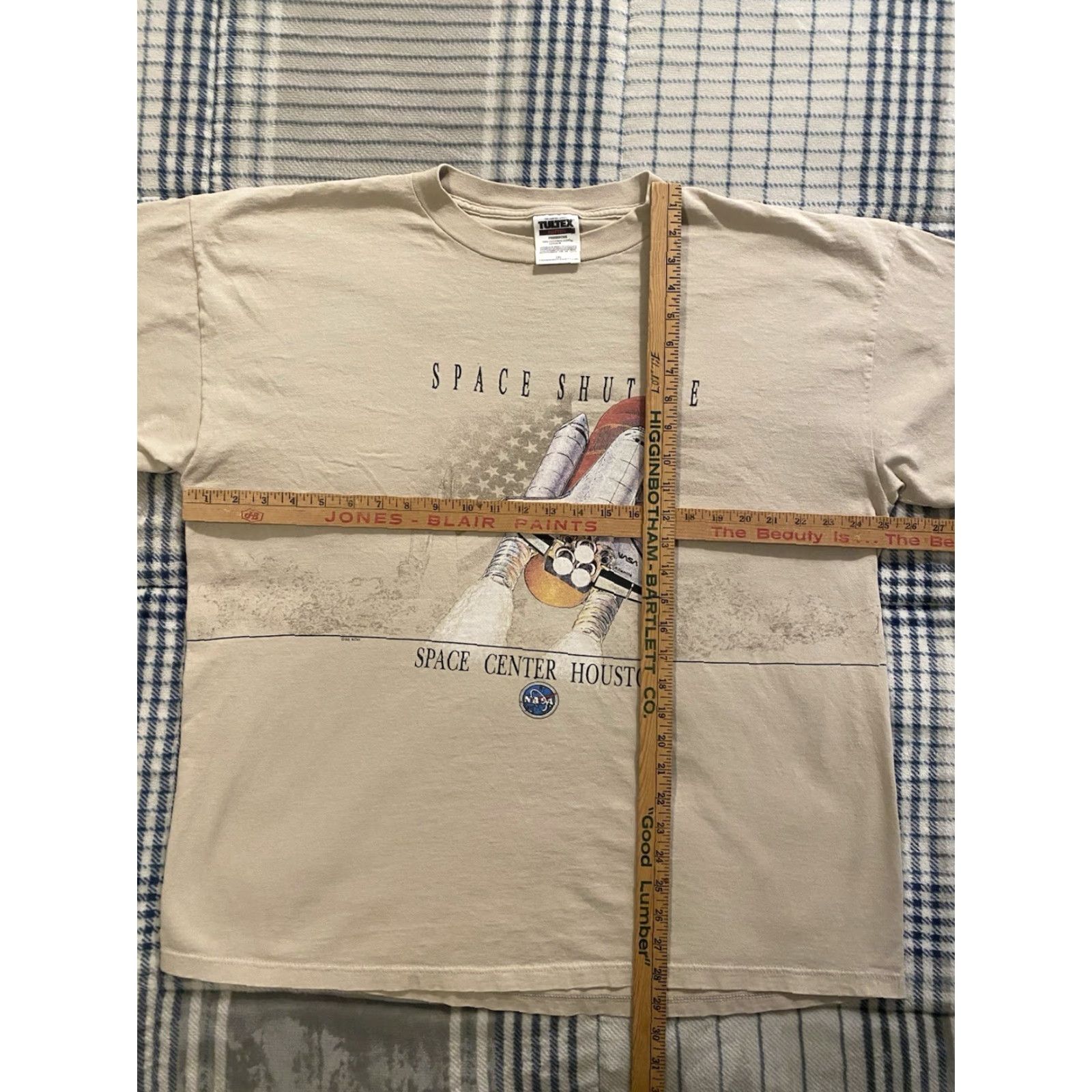 Tultex VINTAGE Tultex Space Center Houston Space Shuttle T shirt Beige Men’s 2XL Space USA 90s Boys/Men? Size US XXL / EU 58 / 5 - 4 Thumbnail