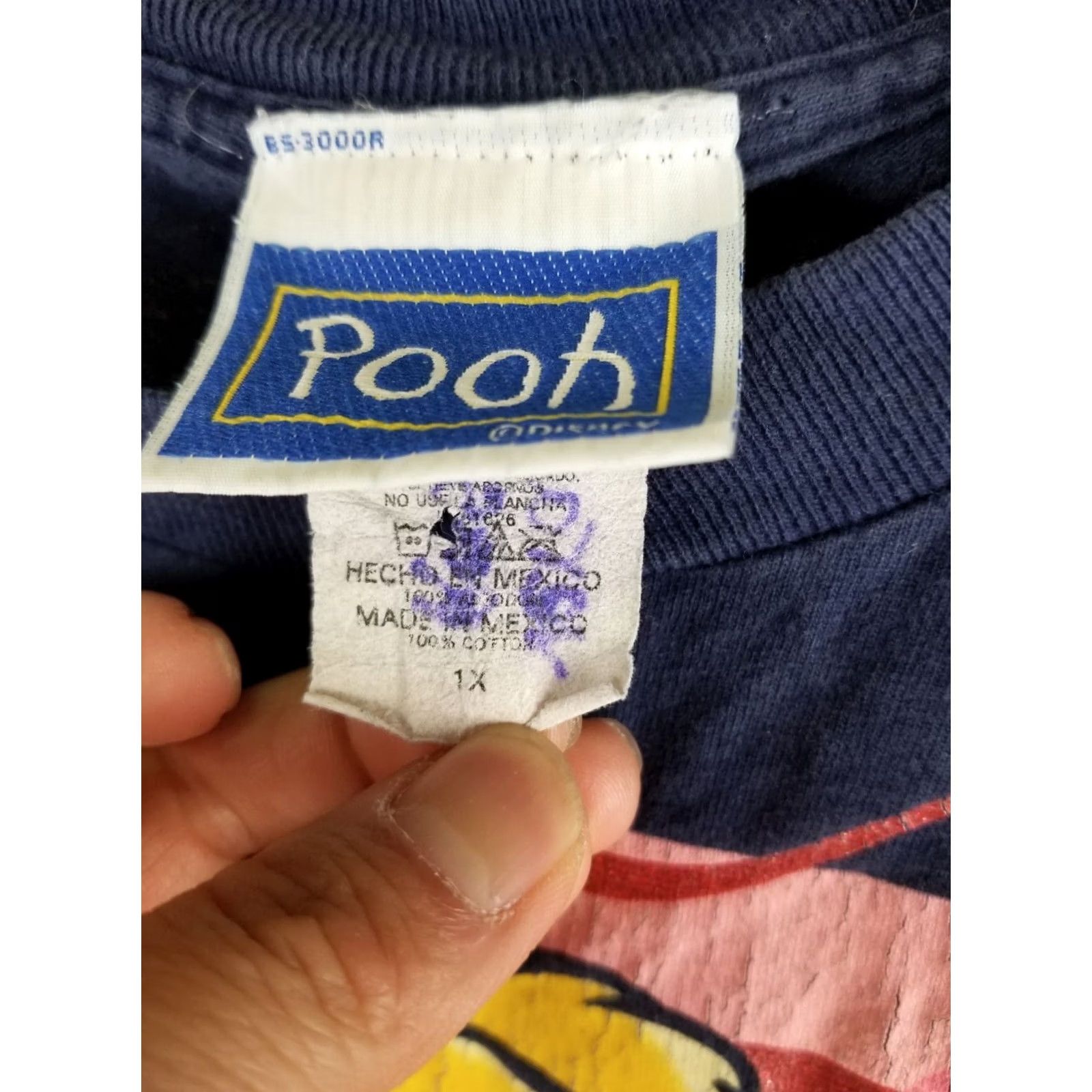 Disney VINTAGE 90' WINNIE THE POOH DISNEY NAVY COTTON T-SHIRT SZ XLARGE Men Size US XL / EU 56 / 4 - 3 Thumbnail