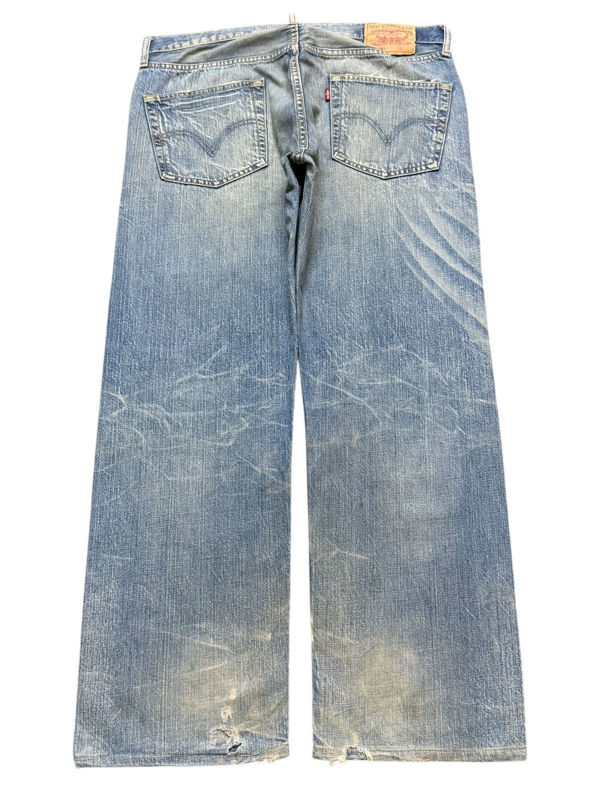 Levi's Vtg 90s Levis 501 Mud Wash Faded Whisker Wide Leg Straight Size US 36 / EU 52 - 2 Thumbnail