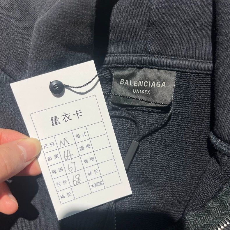 Balenciaga Balenciaga Black Printed ZipUp Long Sleeve Hoodie-2505 Size US M / EU 48-50 / 2 - 3 Thumbnail