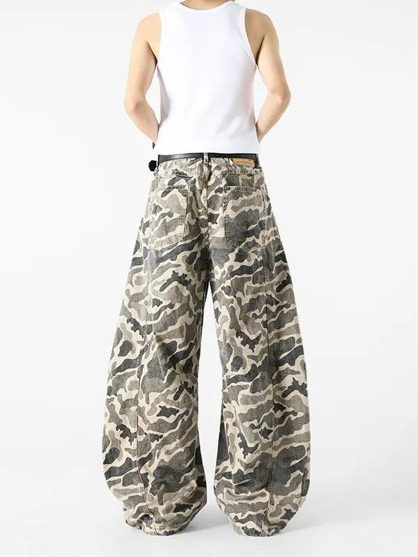 Japanese Brand Retro loose patchwork camouflage jeans Size US 32 / EU 48 - 5 Thumbnail