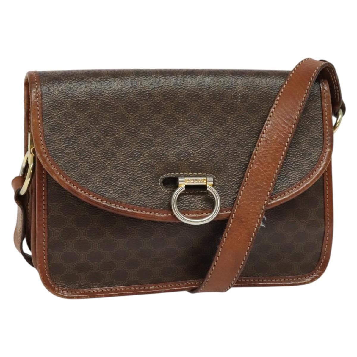 Celine CELINE Macadam Canvas Shoulder Bag Pvc Leather Brown Gold Size ONE SIZE - 1 Thumbnail