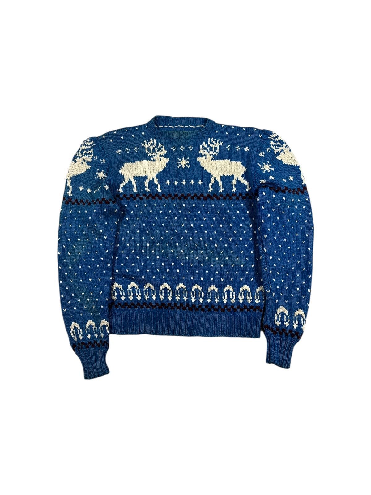 Vintage Vintage 40s Deer Birdseye Wool Sweater Size M / US 6-8 / IT 42-44 - 1 Thumbnail