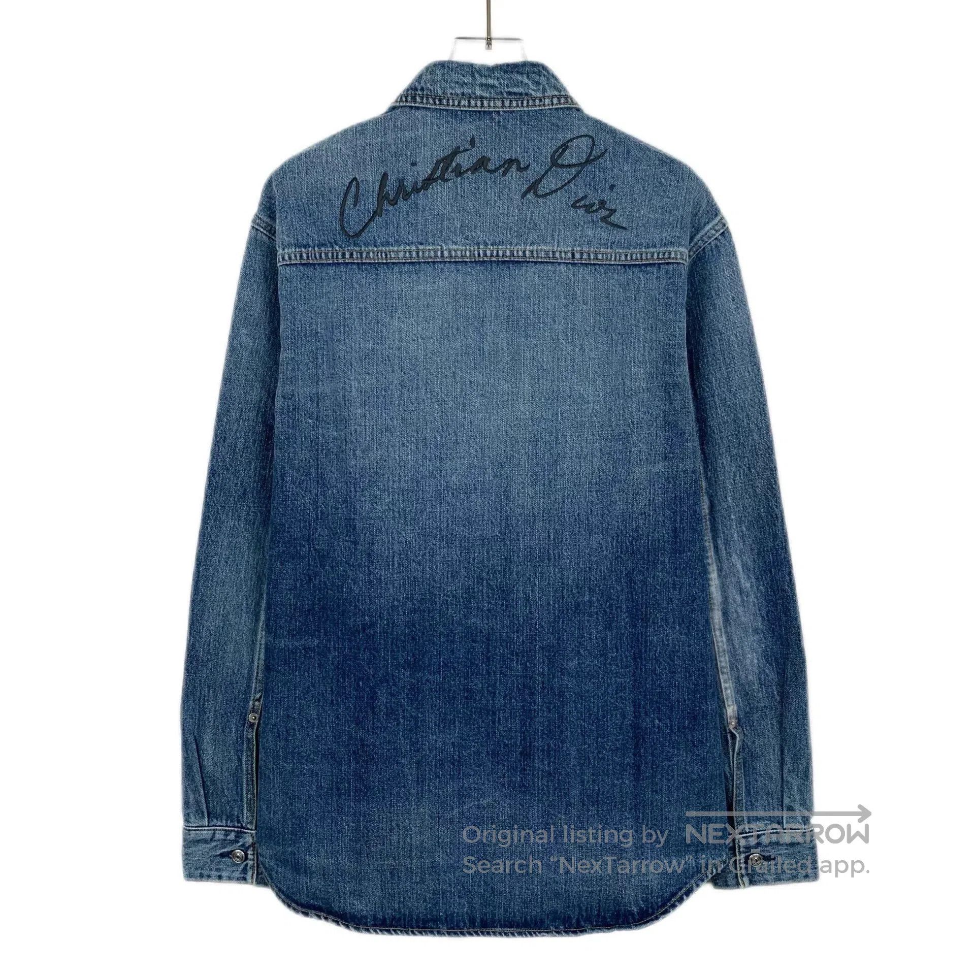 Dior blue floral embroidery long sleeve shirt. Size US M / EU 48-50 / 2 - 2 Thumbnail