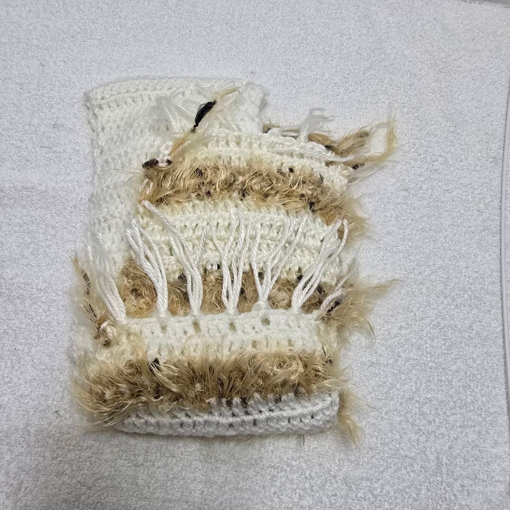 The Unbranded Brand Women's Unbranded White Brown Striped Knit Scarf One Size Size ONE SIZE - 6 Thumbnail